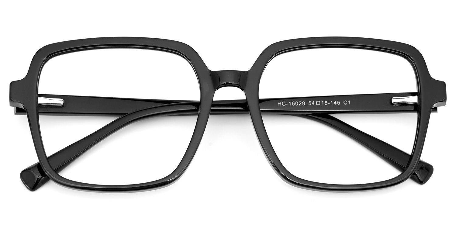 Square Black Eyeglasses- Ember Acetate Frame Glasses1