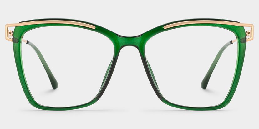 Krystle Green Square Glasses