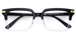 Langston Rectangle Black-Clear Glasses2