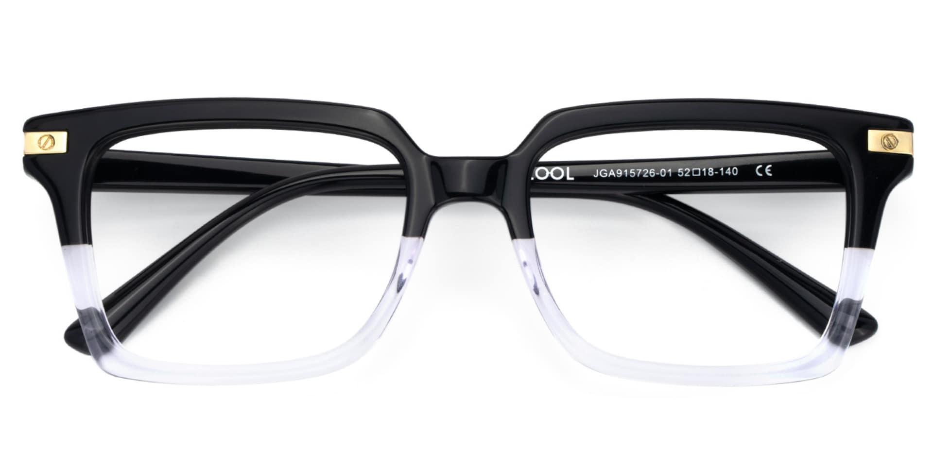 Men's Square Frames With Black And Crystal Color2