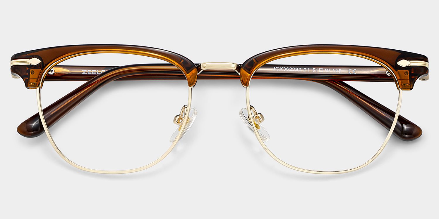 Capri Brown Browline Frame Glasses in Retro Style | ZEELOOL1