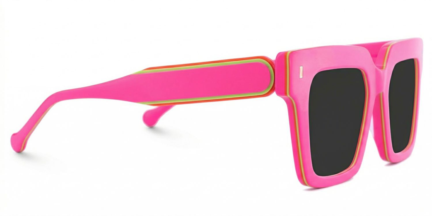 Square Pink Eyeglasses- Gilberto Acetate Frame Glasses3