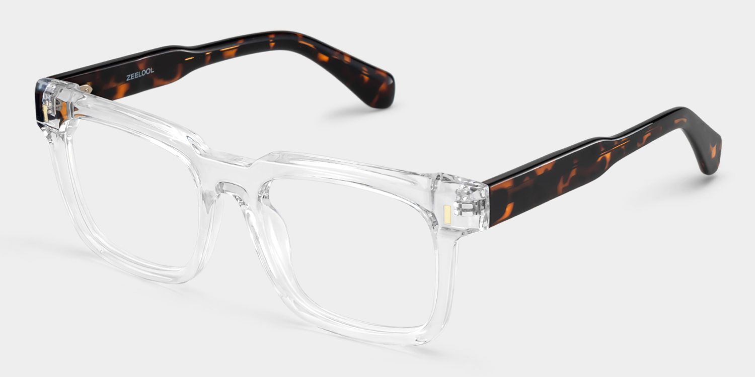 Connor Transparent Clear full Rim Rectangle Eyeglasses | ZEELOOL3