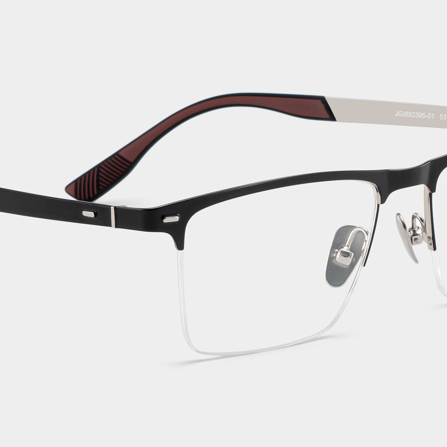 Browline Black Eyeglasses- Brock Titanium Frame Glasses