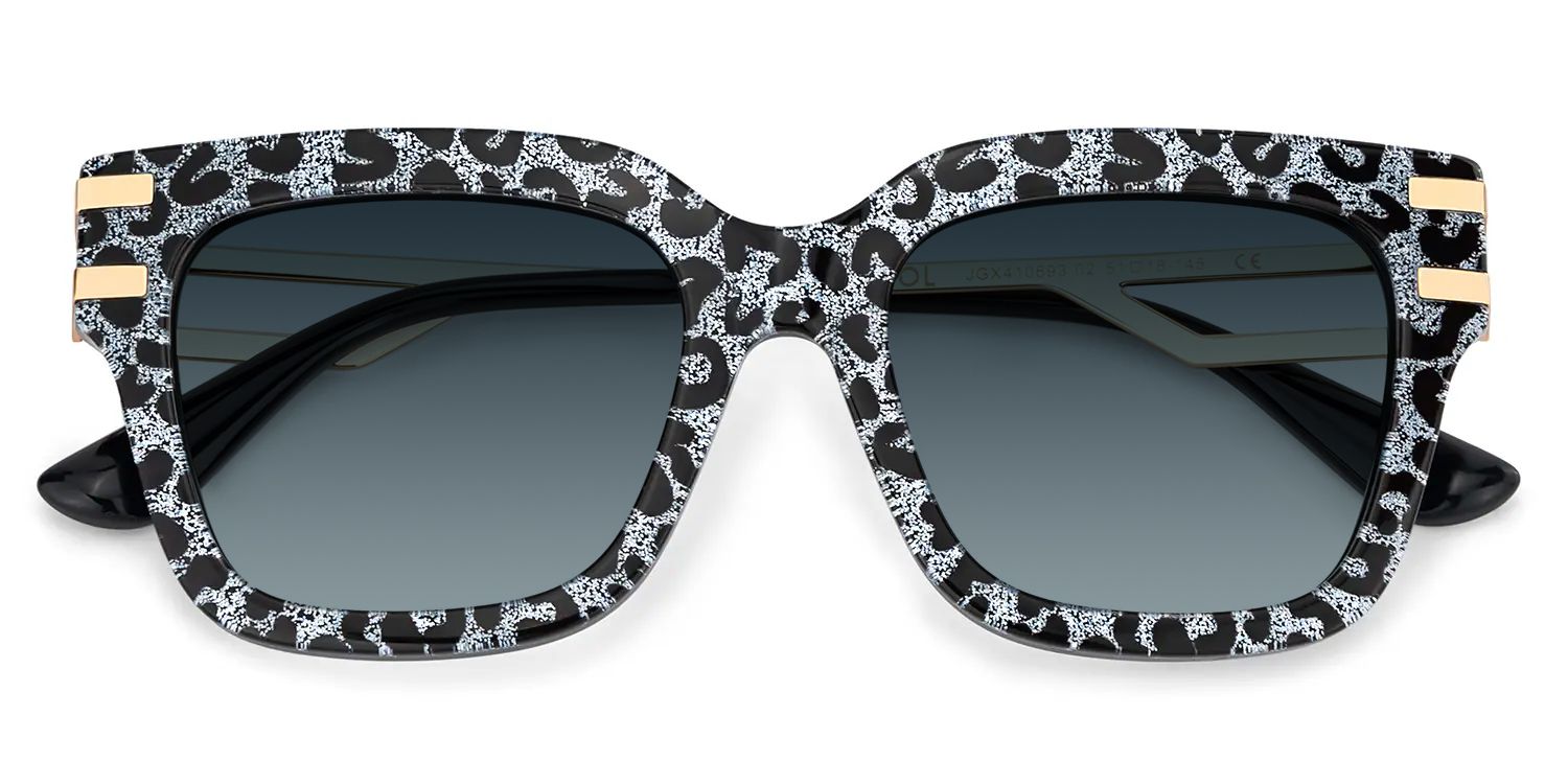 Square Cat-Eye Glasses With Gray Leopard1
