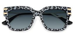 Lidia Square Gray Leopard Sunglasses1
