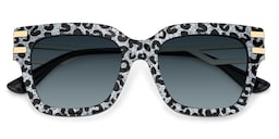 Lidia Square Gray Leopard Sunglasses1