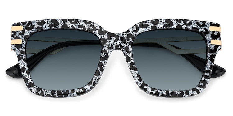 Lidia Square Gray Leopard Sunglasses