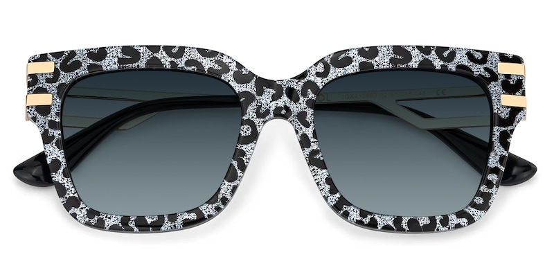 Lidia Square Gray Leopard Sunglasses