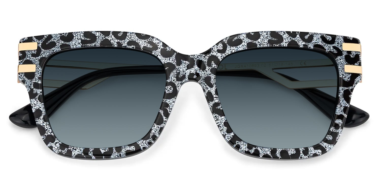 Lidia Square Gray Leopard Sunglasses