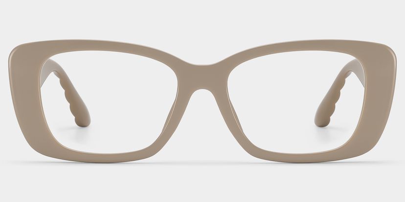 Hannah Beige Rectangle Glasses