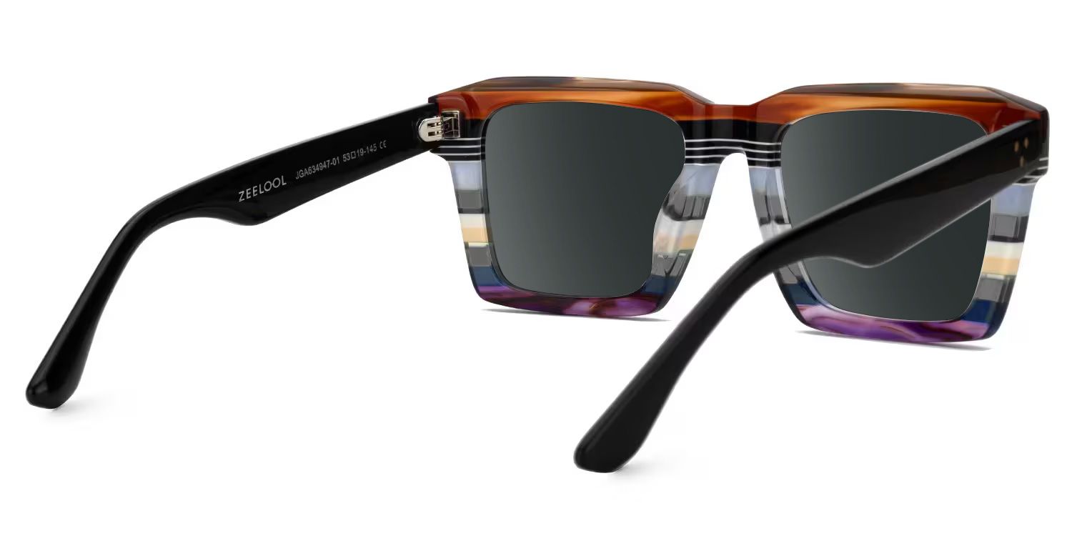 Kenish Acetate Multicolor Square Frame Sunglasses | ZEELOOL3