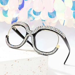 Veasley Square Multicolor Rhinestone Glasses4