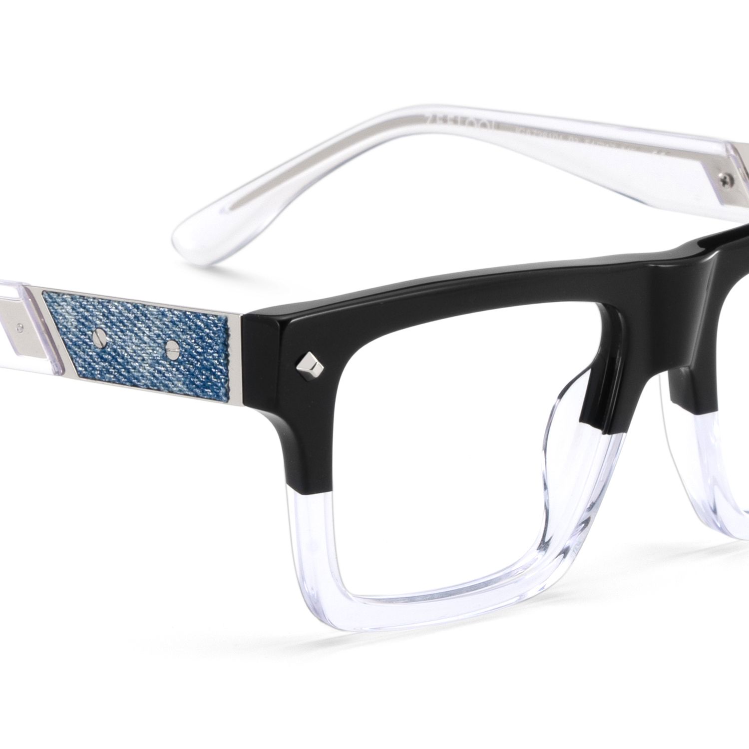 Trent Eyeglasses in Rectangle Black Clear Frame | Zeelool5