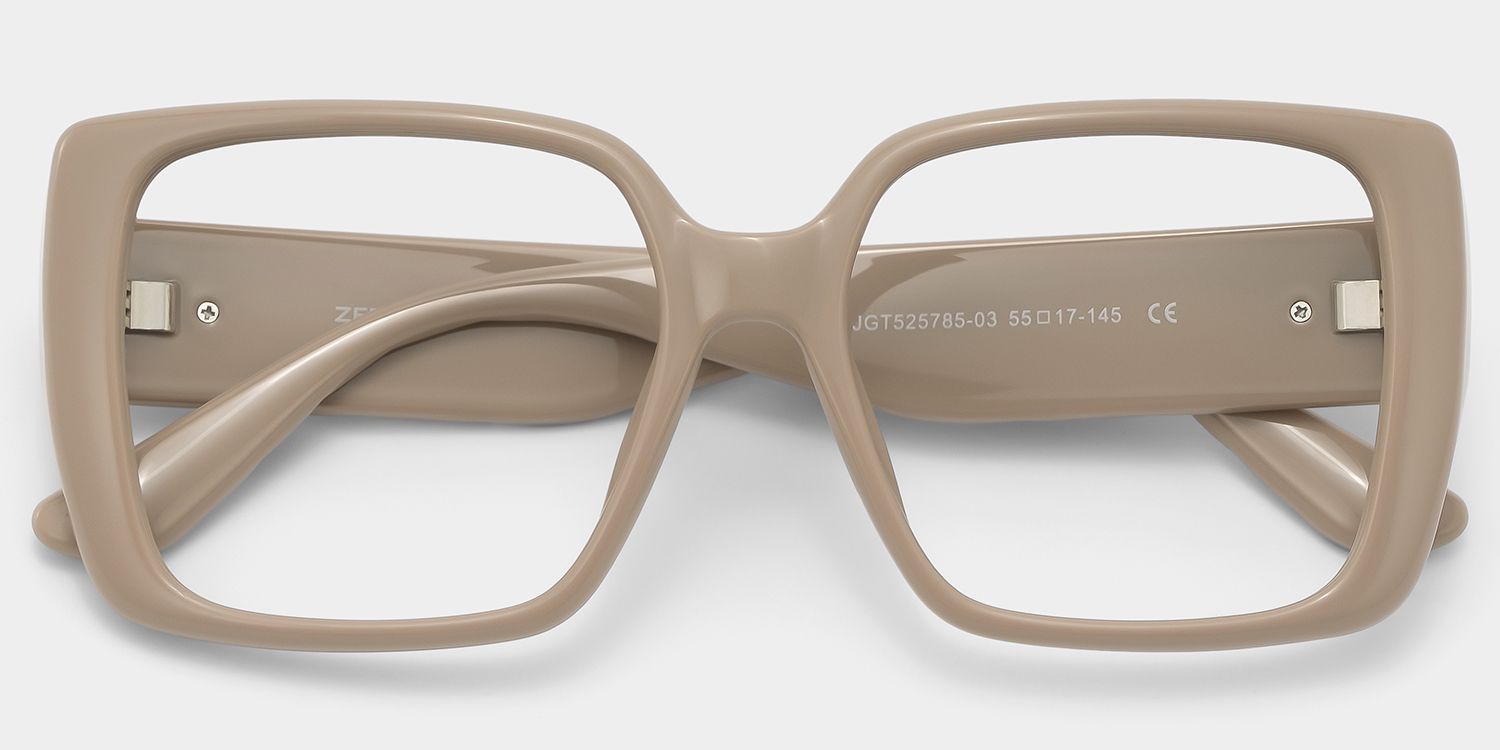 Affordable Maya Nude Brown Square Frames Glasses | ZEELOOL