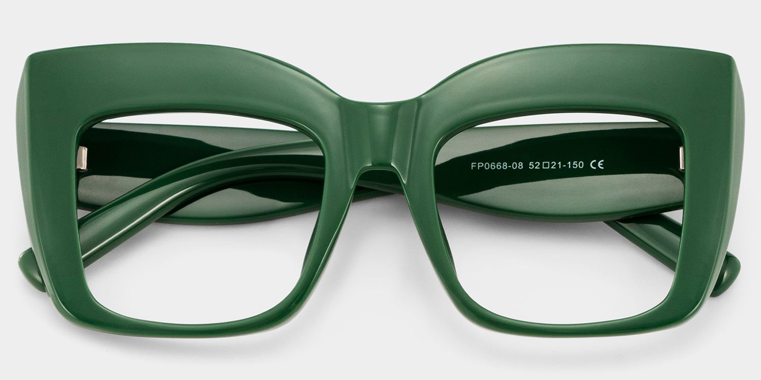 Alberta Cat-Eye Green Frame Glasses | Zeelool
