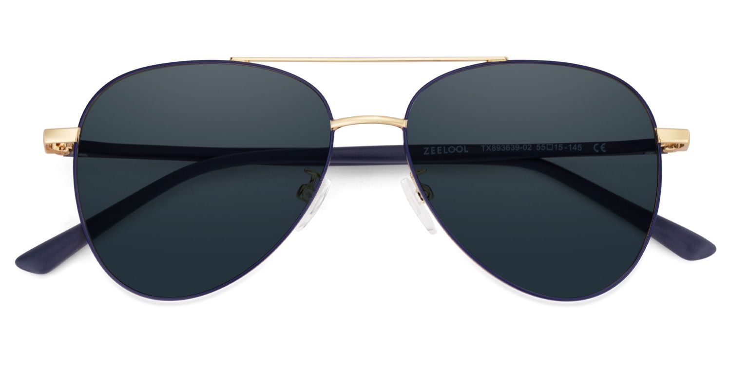 Paige Aviator Black-Gold Sunglasses | Zeelool Glasses1