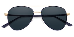 Paige Aviator Blue-Gold Sunglasses1