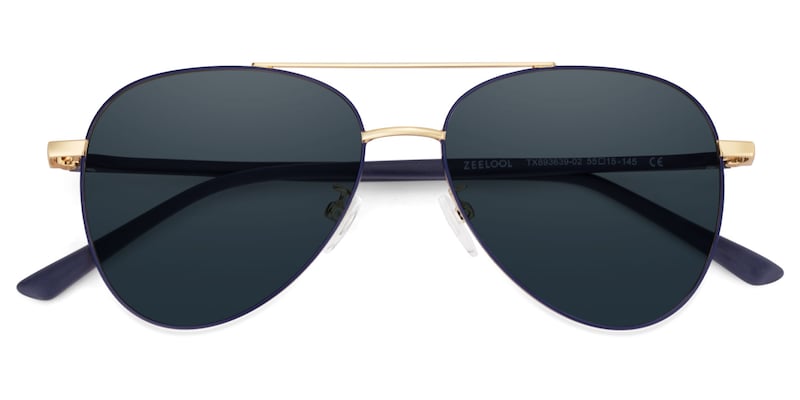Paige Aviator Blue-Gold Sunglasses