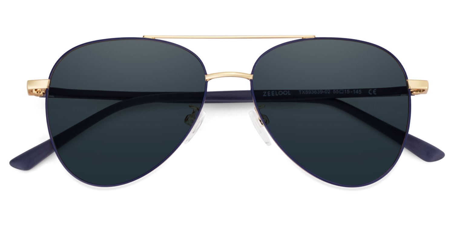 Paige Aviator Blue-Gold Sunglasses