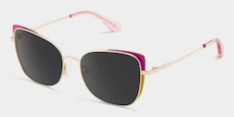 Tessa Cat-Eye Pink Gold Glasses2