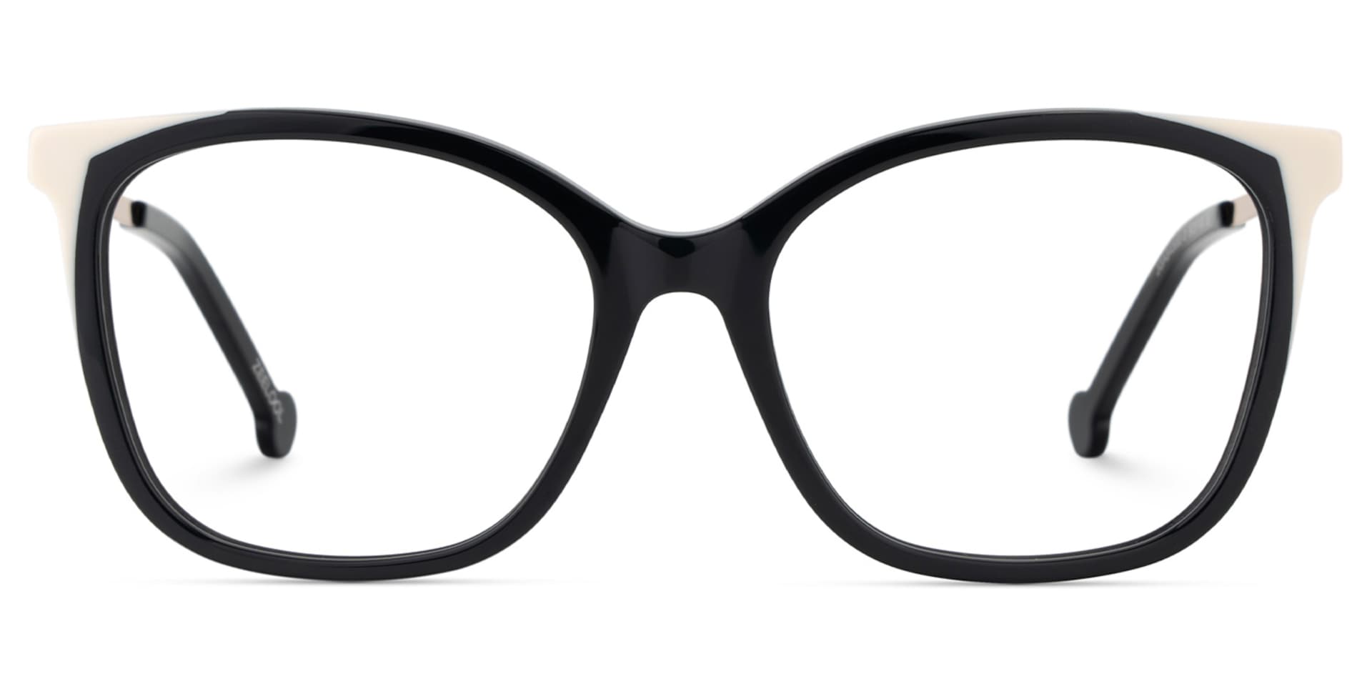 Nico Eyeglasses in Square Black White Frame | Zeelool1