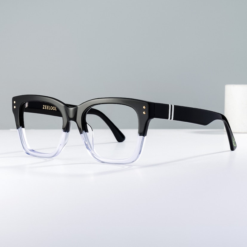 Gaydeh Rectangle Black Crystal Glasses
