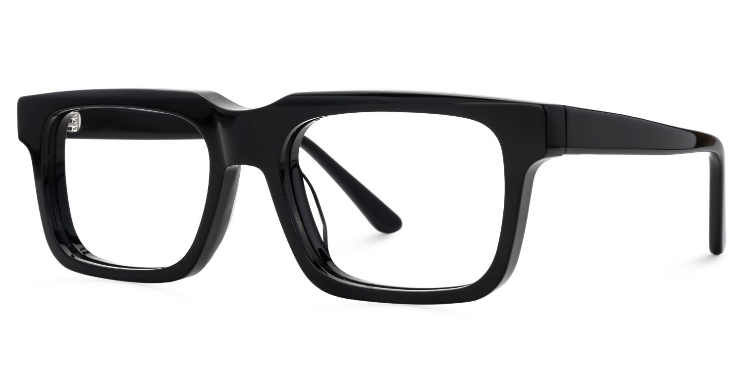 Larsen Black Rectangle Glasses Frames For Men | Zeelool2