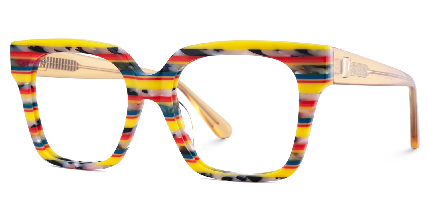 Sammi Square Yellow Red Glasses3