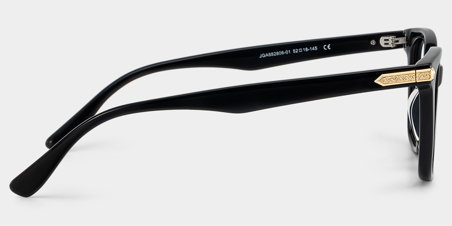 Thomas Rectangle Black Glasses4