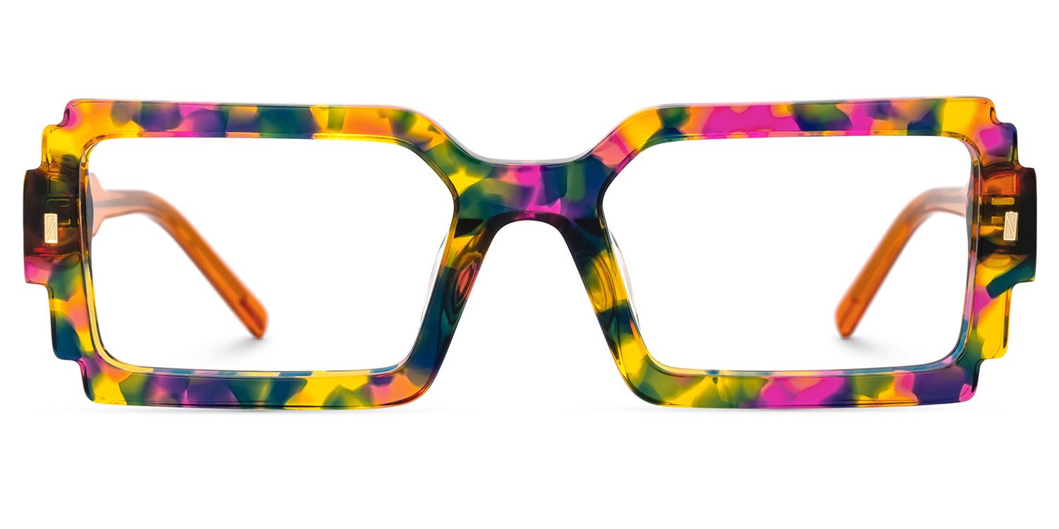 Frederick Rectangular Orange Tortoise Eyeglass Frames0