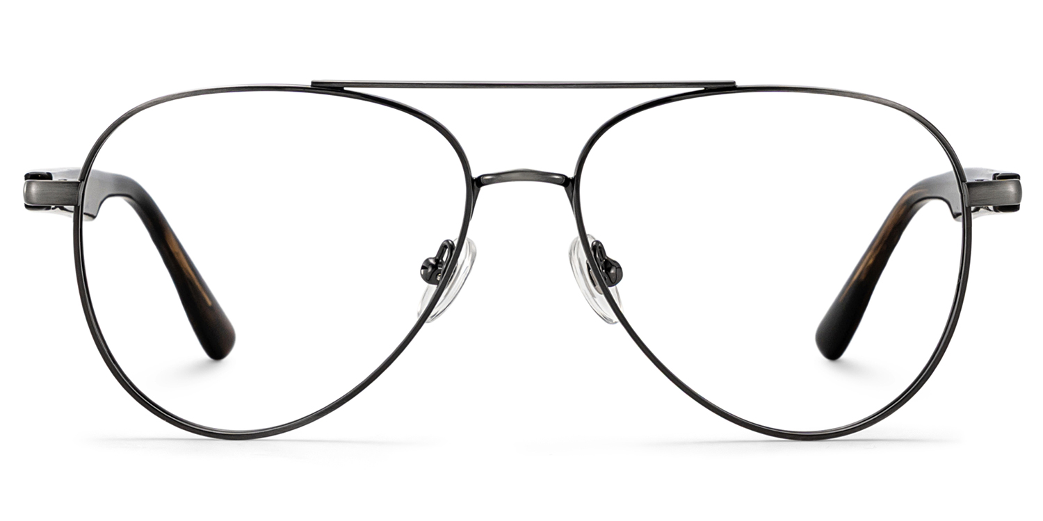 Aspen Black Aviator Mixed Frame Glasses for Men | ZEELOOL