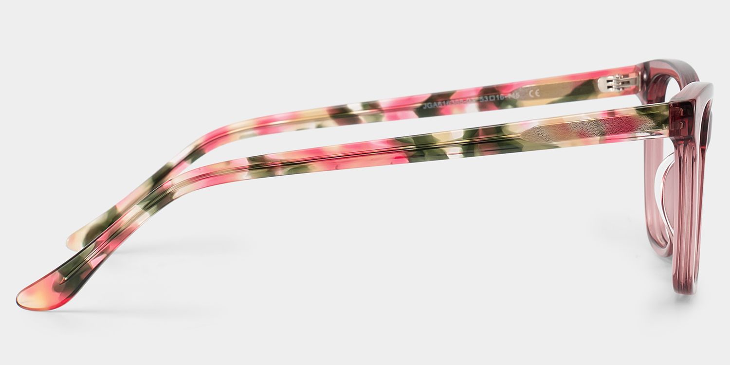 Faith Pink Rectangle Flower Eyeglasses for Women | ZEELOOL