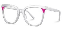 Dazzler Square Silver Pink Glasses3