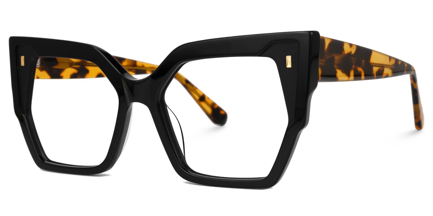 Tefonie Geometric Black Glasses1