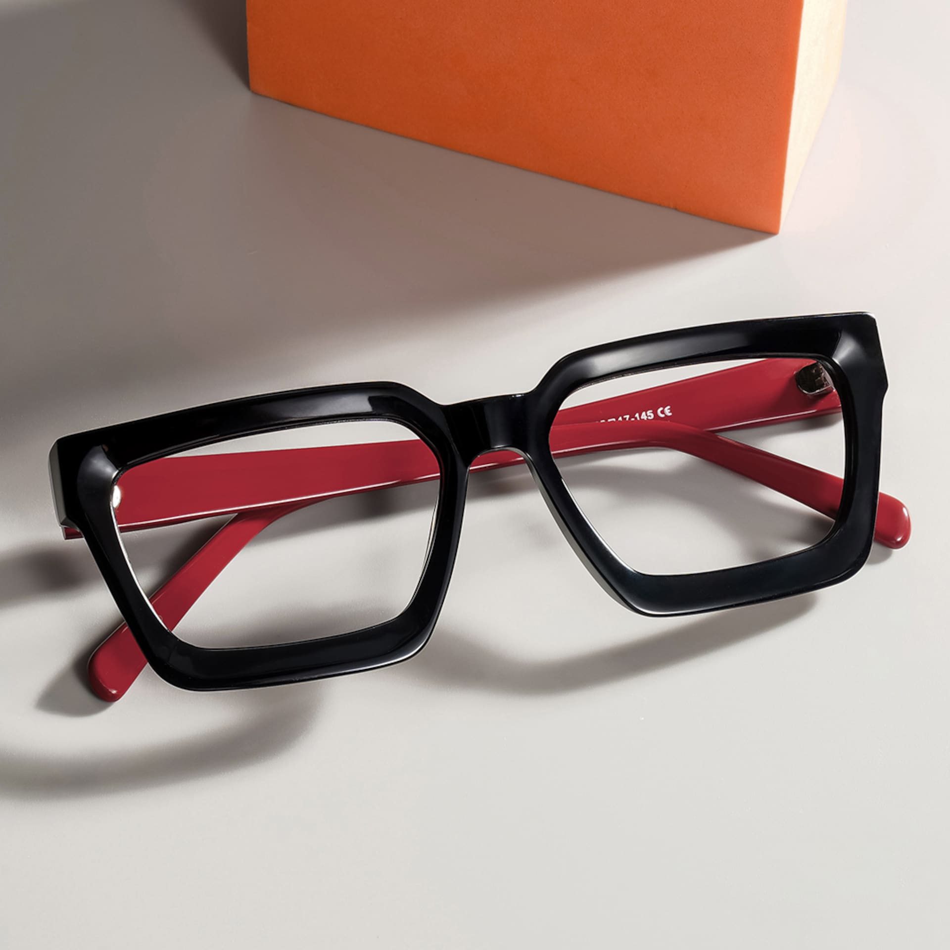 Black Frame Rectangle Glasses For Men0