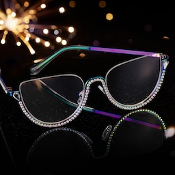 Sparkle Cateye Iridescent Glasses0