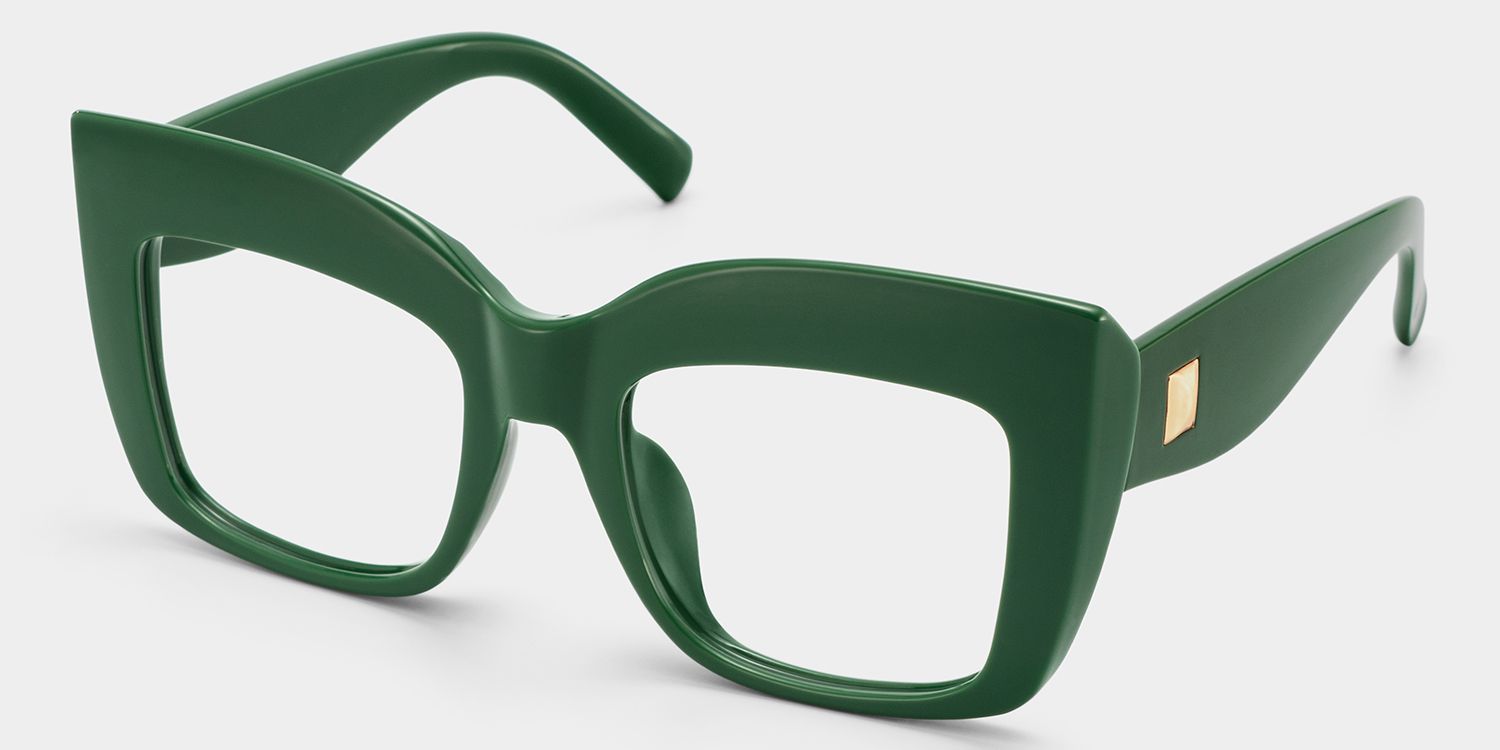 Alberta Cat-Eye Green Frame Glasses | Zeelool