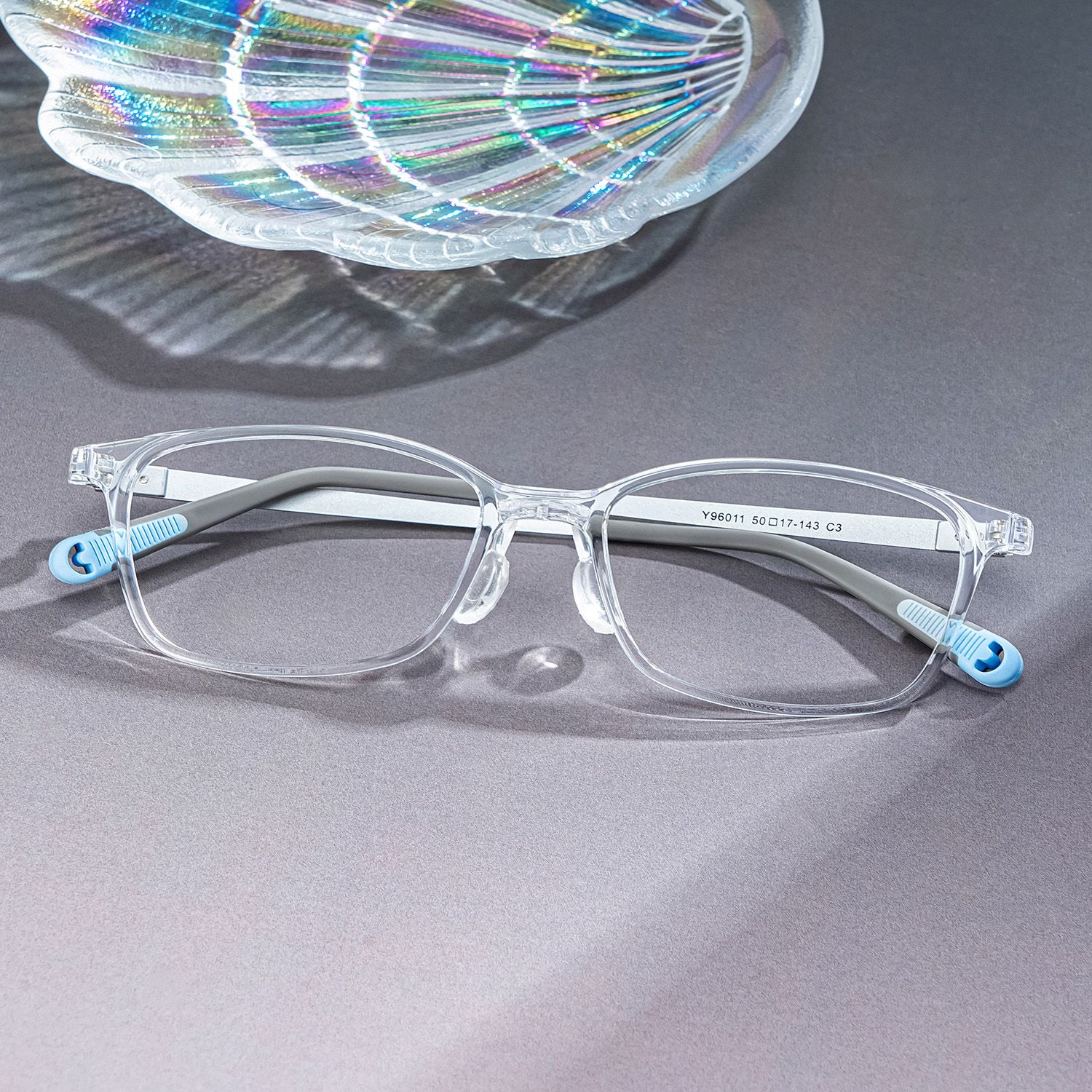 Finne Rectangle Cystal Frame Eyeglasses for Teens0