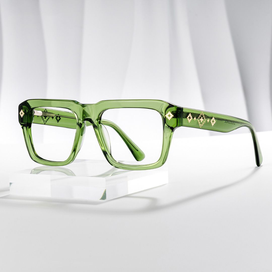 Ramdass Green Rectangle Prescription Glasses | Zeelool0