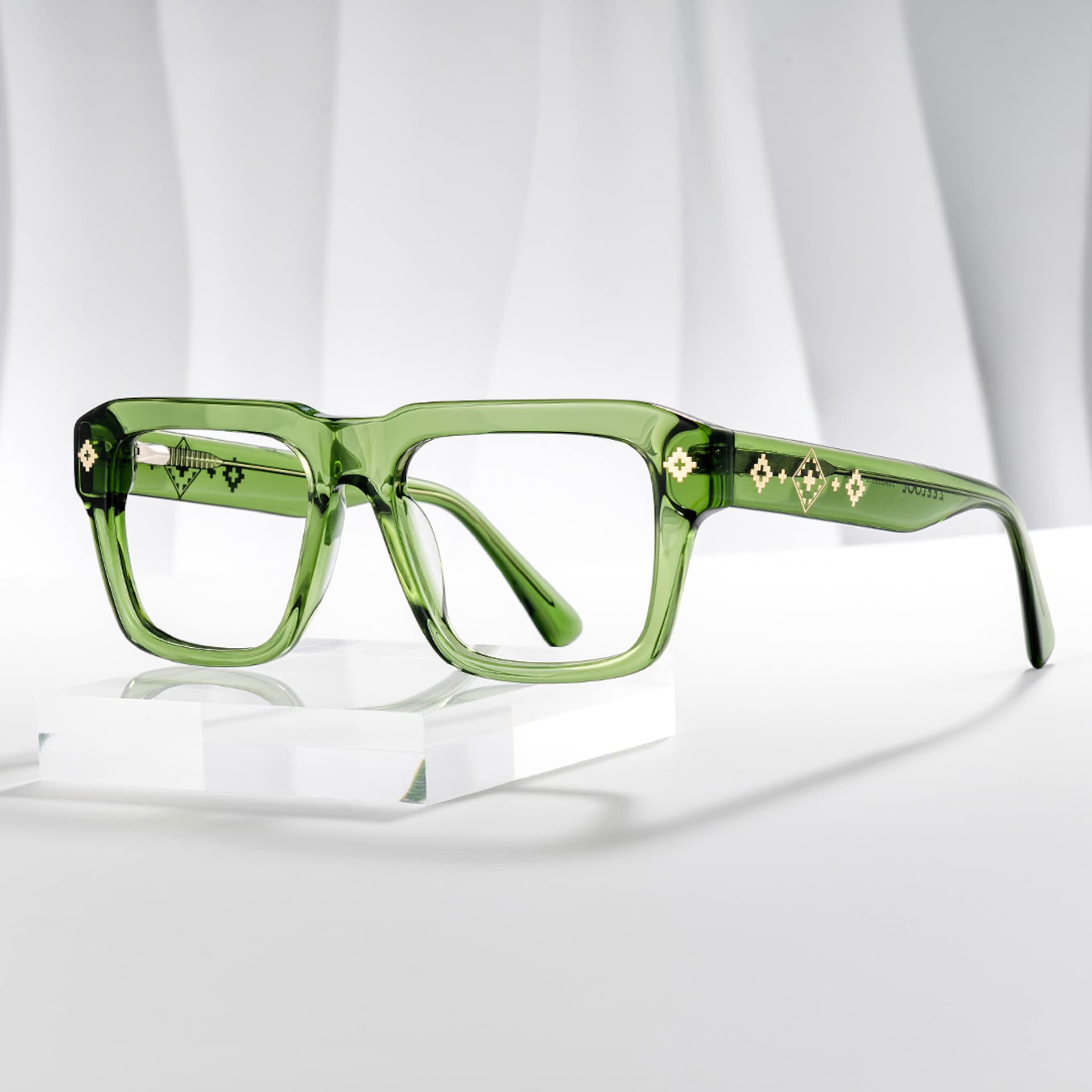 Ramdass Green Rectangle Prescription Glasses | Zeelool0