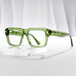 Ramdass Rectangle Green Glasses0