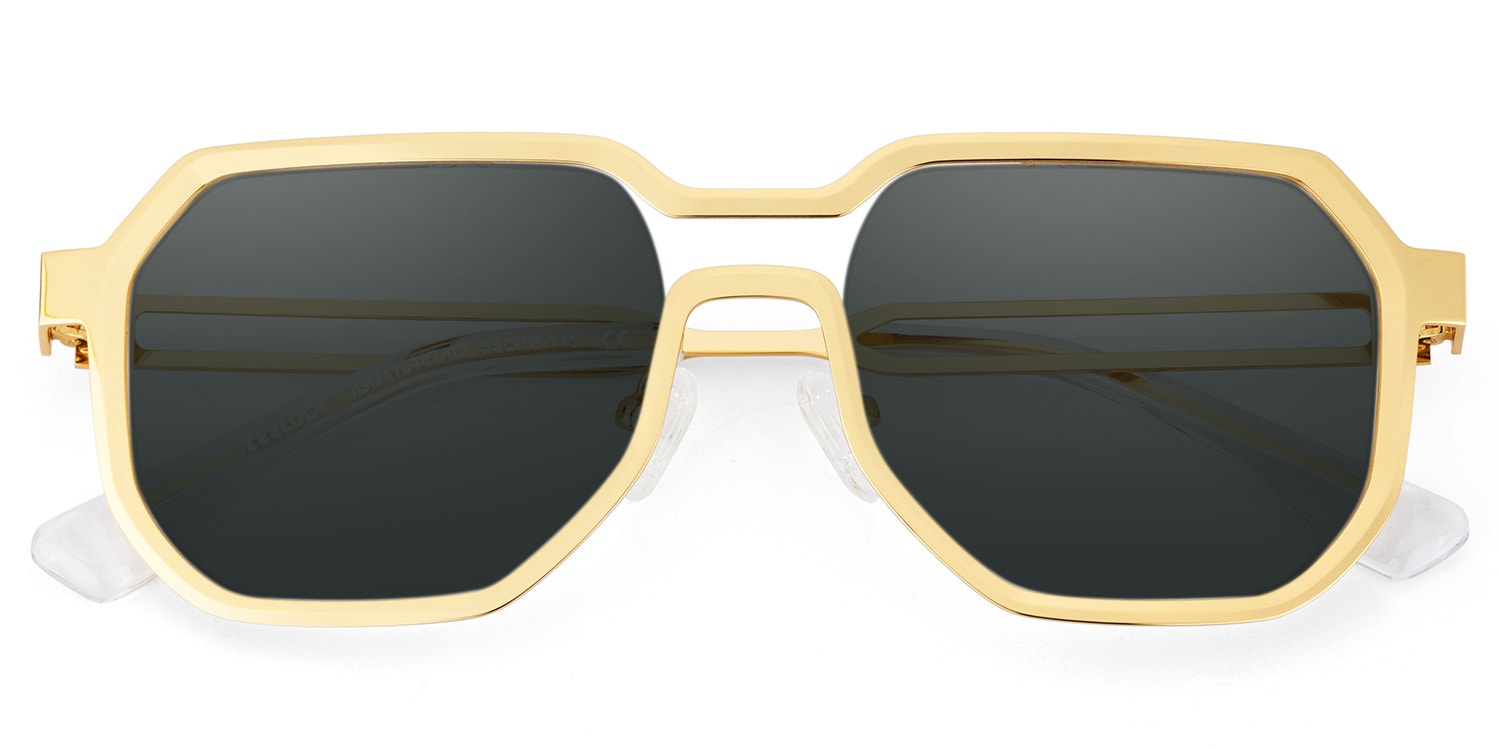 Hype Geometric Gold Glasses2
