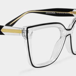 Mirta Square Black-Clear Glasses4