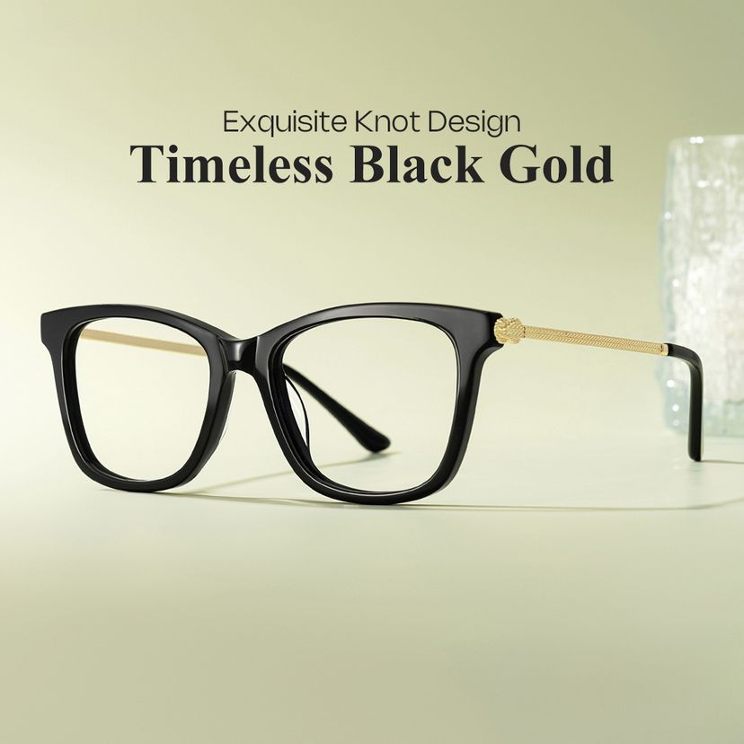 Vibert Black Rectangle Glasses
