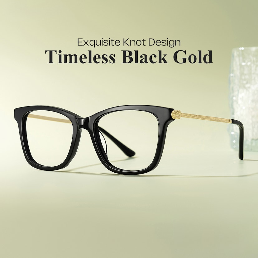 Vibert Rectangle Black Glasses