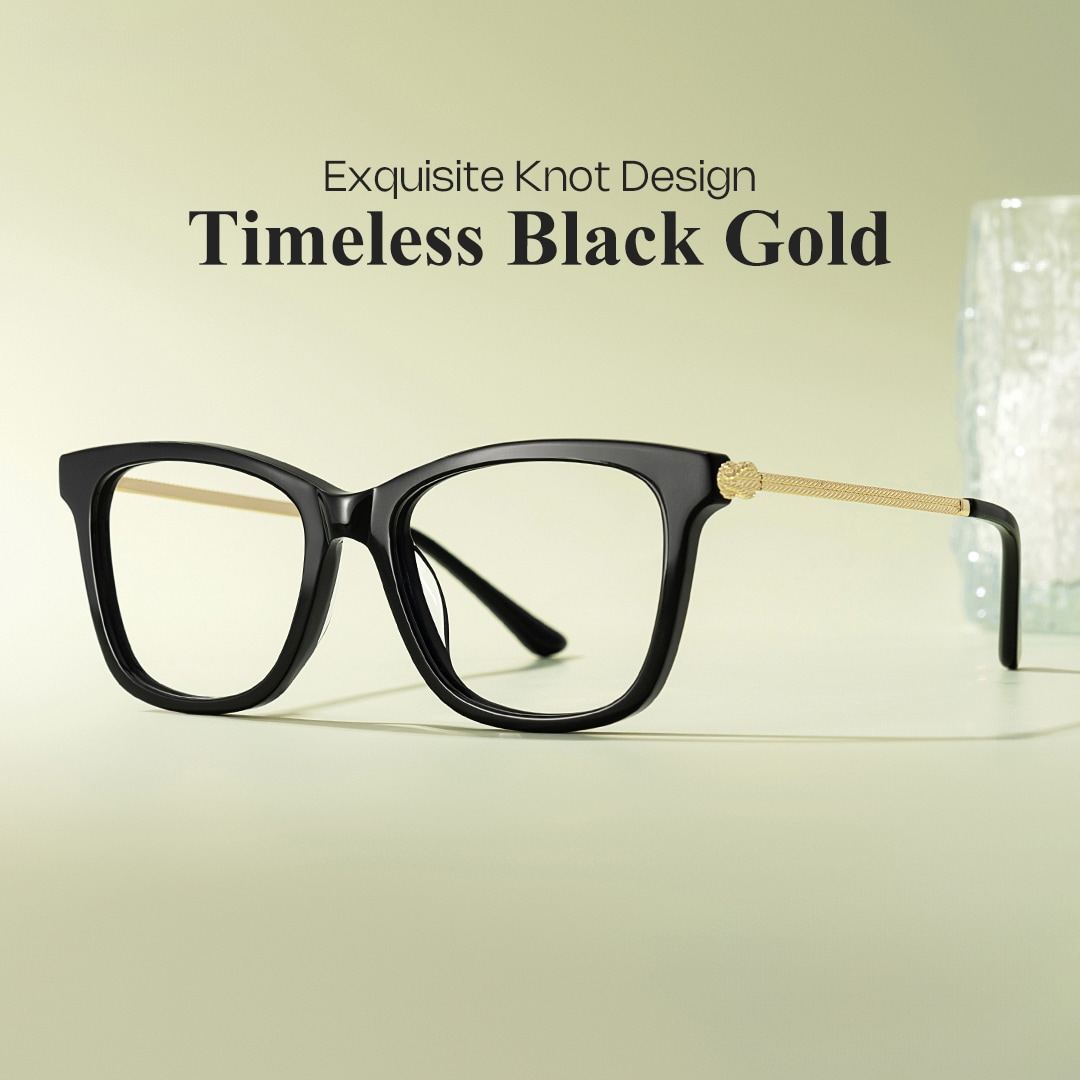 Vibert Rectangle Black Glasses