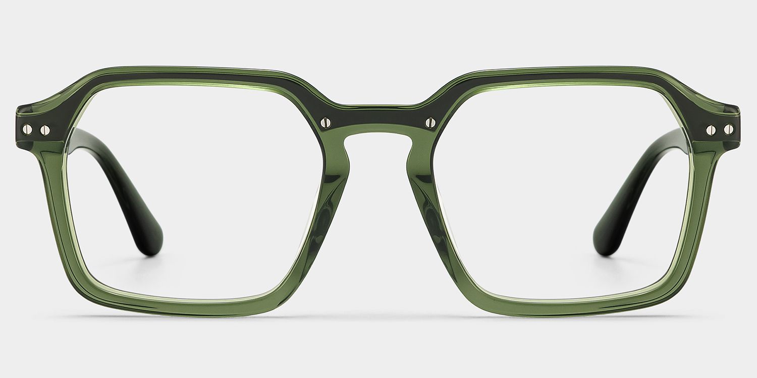 Brendan Green Geometric Mixed Frame Glasses | ZEELOOL1