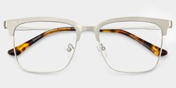 Cleo Browline Silver Glasses2