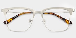 Cleo Browline Silver Glasses2